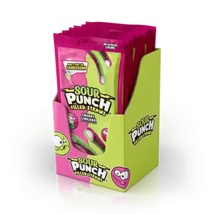 Sour Punch filled Straws Cherry Lime 5oz 12ct case
