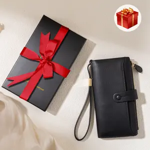 Women's Wallets RFID Blocking VTLASK  Leather Trifold Clutch Wallet Credit Card Holder Ladies Travel Wallet Purse with Pen Holder Adjustable Detachable Phone Lanyard Wallet