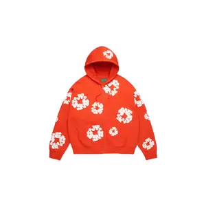 Cotton Wreath Zip Hoodie "Dark Orange" DT620