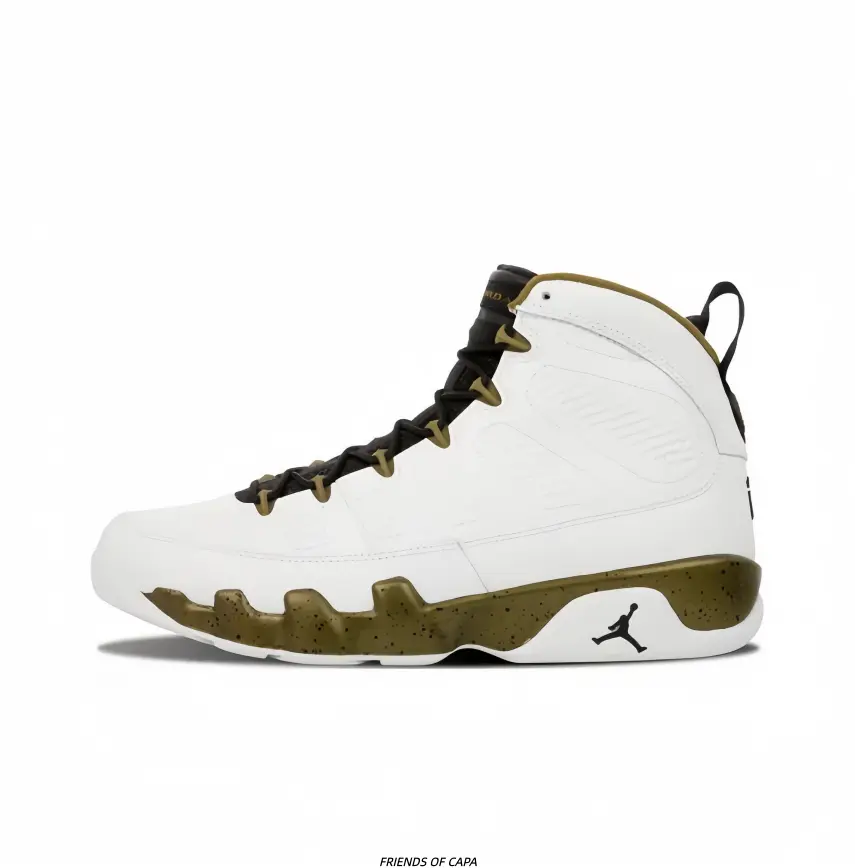 Men High‑Top Performance Basketball Sneakers White Upper Olive Green Speckled Outsole Non‑Slip Shock‑Absorbing Athletic Footwear for Sports Daily Wear
