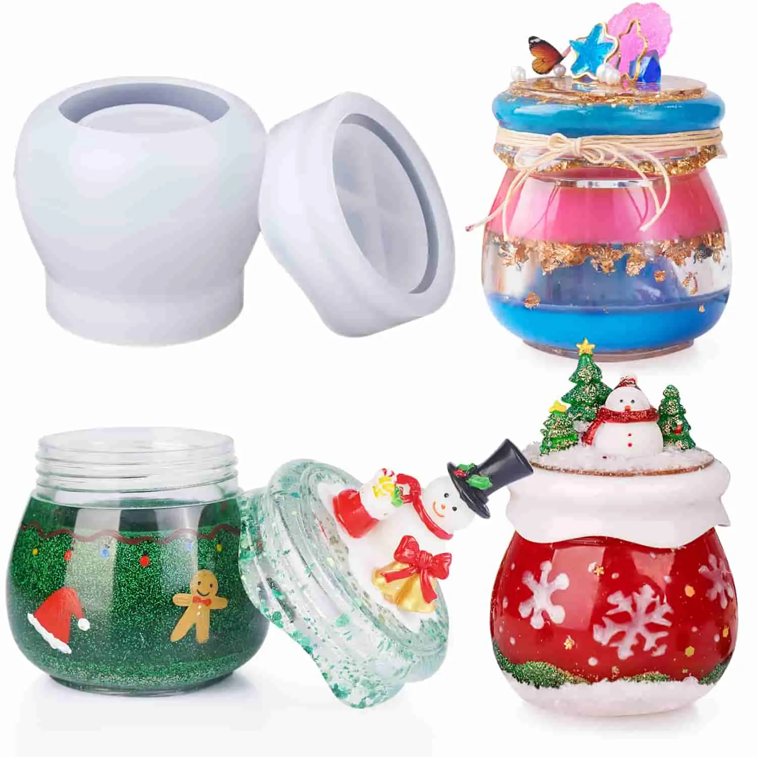 Pudding Jar Resin Molds with Lid for Storage Bottle,Candle Holder,Candy Container, Epoxy Casting Craft,Flower Pot, Gifts - LET'S RESIN Pudding Jar Resin Molds with Lid for Storage Bottle,Candle Holder,Candy Container, Epoxy Casting Craft,Flower Pot, Gifts - LET'S RESIN