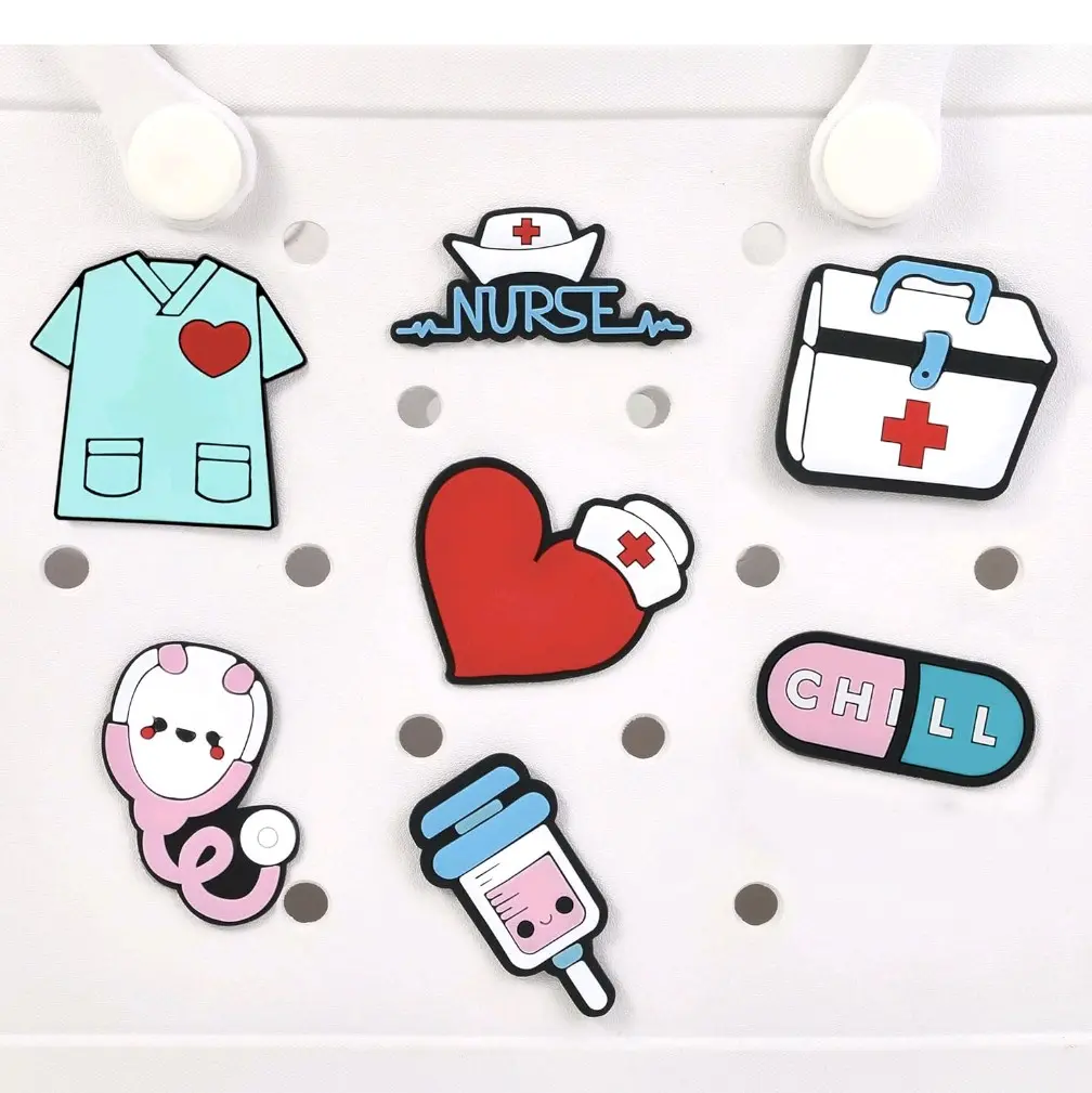 Nurse Charms Set for Bogg Bags Accessories Decoration fits  Simply Southern Beach Totes Stylish Gift