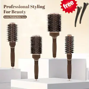 Round Hair Brush, Aluminum Roller Brush For Extra Tension and Grip, Ceramic Coated Barrel, for Travel, Easy to Create Blowout Look, Hairbrushes for Women Curly and Straight Hair, Thermal Round Brush