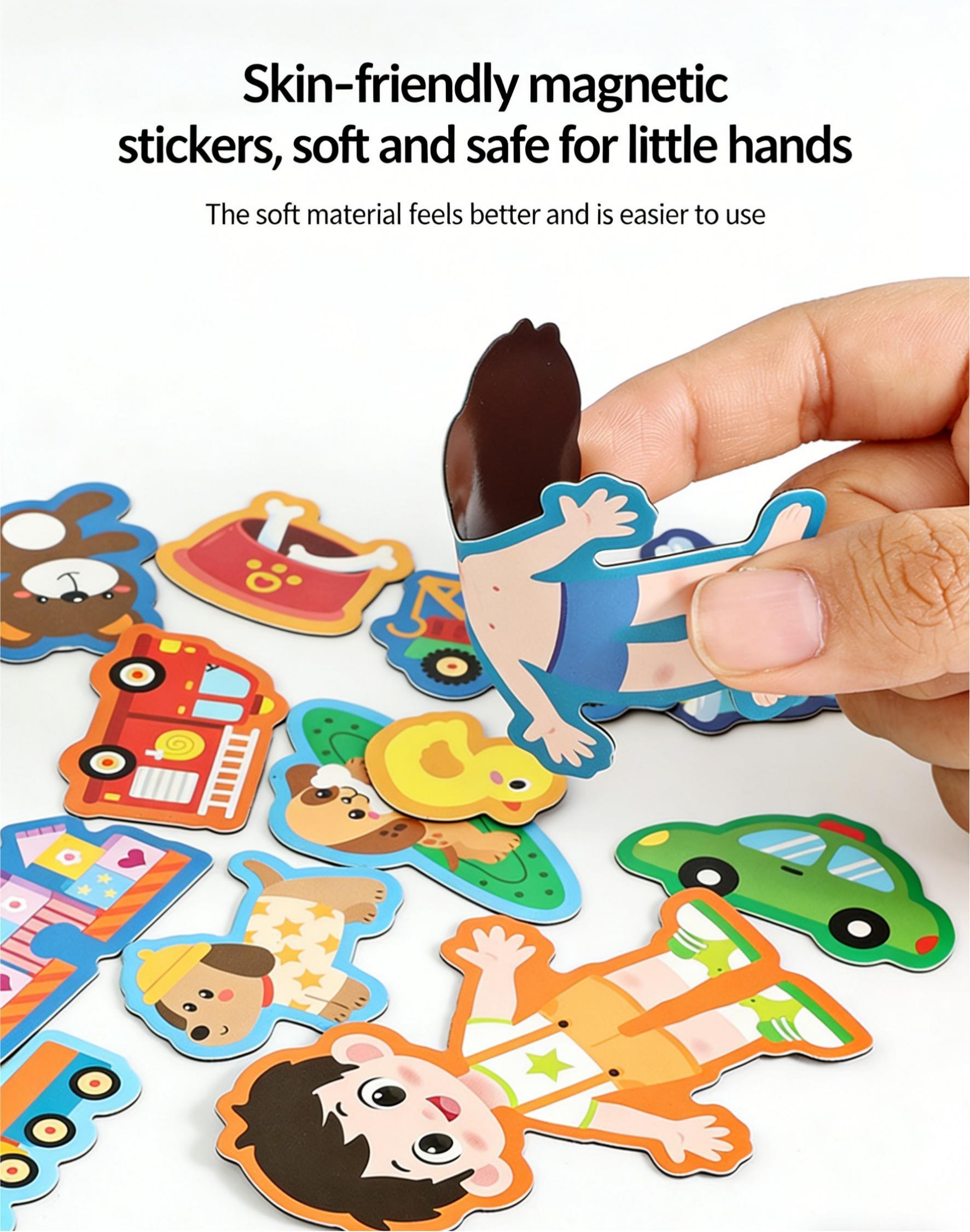Magnetic Quiet Book for Toddlers 3-5 - Montessori Busy Book with Stickers, Educational Preschool Learning Activity Toys, Travel & Birthday Gifts for Kids