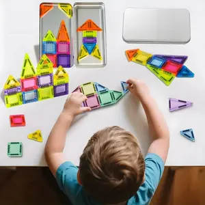 Mini Magnetic Building Blocks Set, 50pcs/32pcs/26pcs/7pcs Travel Magnetic Blocks with Storage Box, Stem Education Toy for Kids 3-8 Years, Magnetic Tiles Set