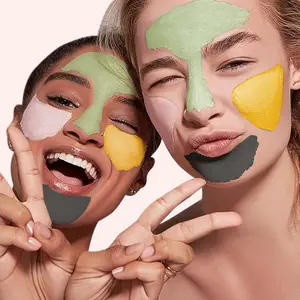 4 PCS Clay Mask Set, Turmeric Vitamin C Clay Mask, Dead Sea Mud Mask, Avocado Mask,Rose Mask for Deep Cleaning,Soothing,Brightens,Moisturizes