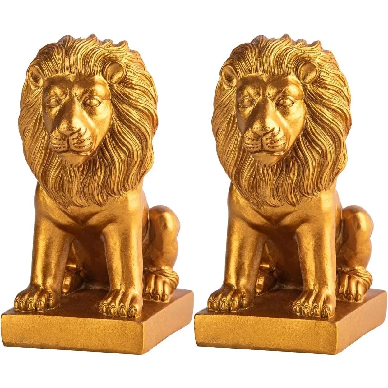Lion Book Ends for  Decorative 2 Golden Bookends Bookcase Decoration Book Ends to Hold Books Heavy Duty Bookends for Shelves  Antiq Nonskid Shelves