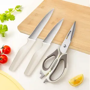 3-Piece Kitchen Shears & Utility Knives Set-Stainless Steel Scissors,Sharp Blades