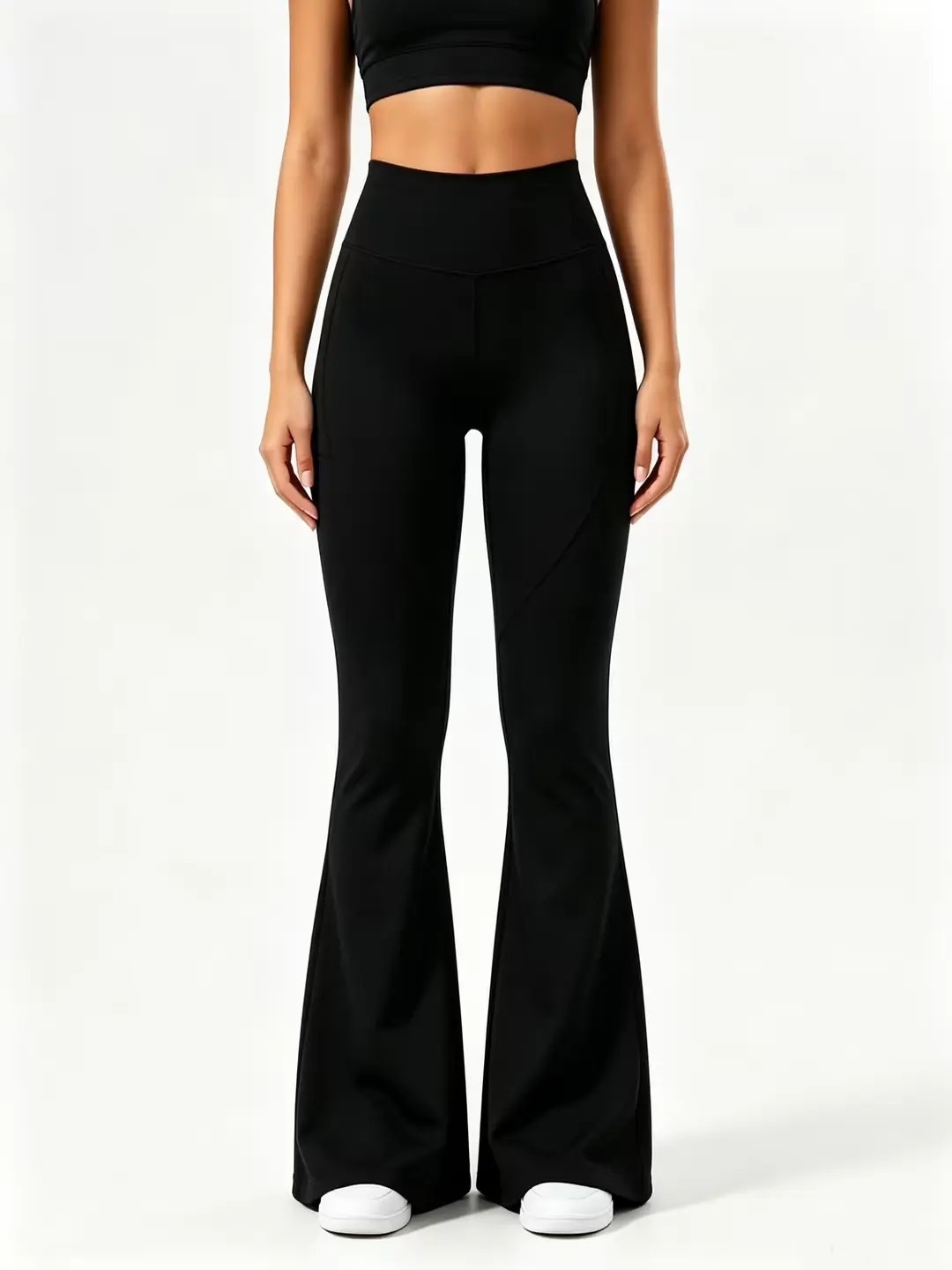 Women's High-Waisted Tummy Control V-Waist Flared Bootcut Leggings - Butt Lifting Pants with 4-Way Stretch, Full-Length Suitable for, Daily Wear & - Bootcut Tights