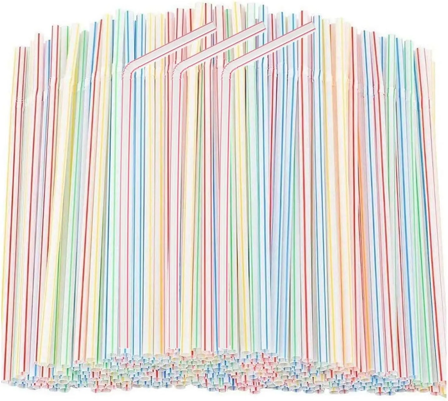 200 Pcs Plastic Straws Disposable -Straws Drinking Plastic -8.8inch Long Bendy Straws -Flexible Bendable Drinking Straw
