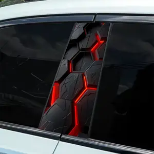 A Cyber Honeycomb-style Car Decals sticker 2-piece B-pillar waterproof, scratch-resistant, suitable for all models - cars, suitable for Audi, Honda, Mitsubishi, Ford, Volkswagen, BMW, Opel, Porsche, Citroen. Sedan, SUV, MPV