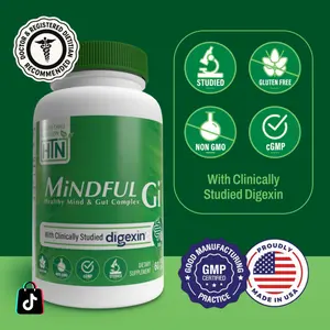 Health Thru Nutrition MiNDFUL Gi™ – Healthy Mind & Gut Complex 60 VegeCaps | Mental Clarity, Mood Support & Digestive Health