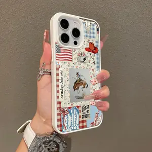 Magnetic Stylish Case for iPhone 17 16 E Pro Max 15 Plus 14 13 12 11 XS XR, Western Style Collage Aesthetic | Shockproof, Silicone, Lightweight, Girly, and Scratch Resistant Protection
