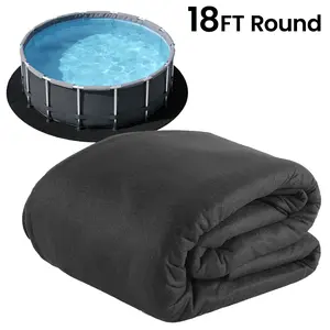 Poolvio 18-ft Round Above Ground Pool Liner Pad, Geotextile Under Padding, Puncture & Weed Barrier, Eco-Friendly Fabric, Extends Liner Lifespan, Home & Garden Pool Supply Accessory