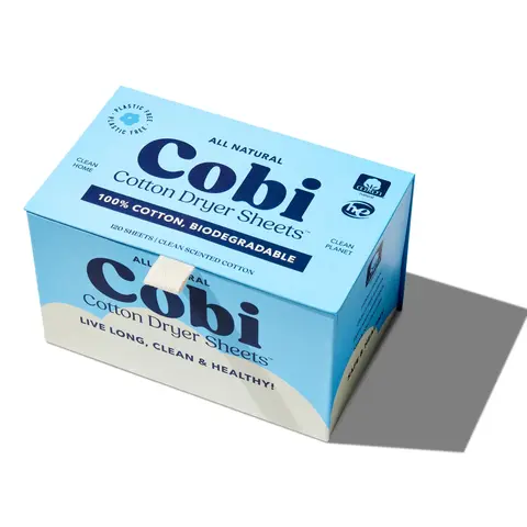 Cobi Non-Toxic Dryer Sheets - 100% Cotton, Biodegradable, Sustainable, US-Grown, Non-Toxic for Household Laundry Use Nature