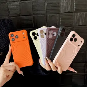 Ripple Wave Liquid Silicone Magnetic Case for Magsafe IPhone 17 Air 16 15 14 13 Pro Max Plus 17Air 17Pro Mag Safe Phone Cover Print Anti-fall Mobile Phone Case stylish protective 360 Rotating Case with Full Protection high quality wireless charge cover