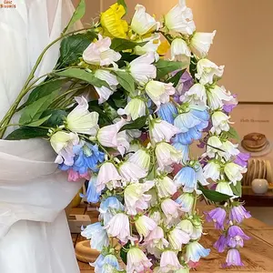 1 Stem Artificial Trailing Bellflower (Campanula) Flowers, 6 Colors Available Sold Separately, Realistic Faux Hanging Lily of The Valley Stems, Fake Floral Arrangement for Home Vase Decor, Wedding Arch, Bridal Shower, Party Centerpieces, Photography Prop,