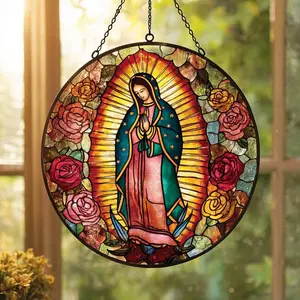 Lady of Guadalupe Suncatcher, Religious Virgin Mary Suncatcher, Religious Virgin Mary, Mother of God, Catholic Suncatcher, Window Hanging