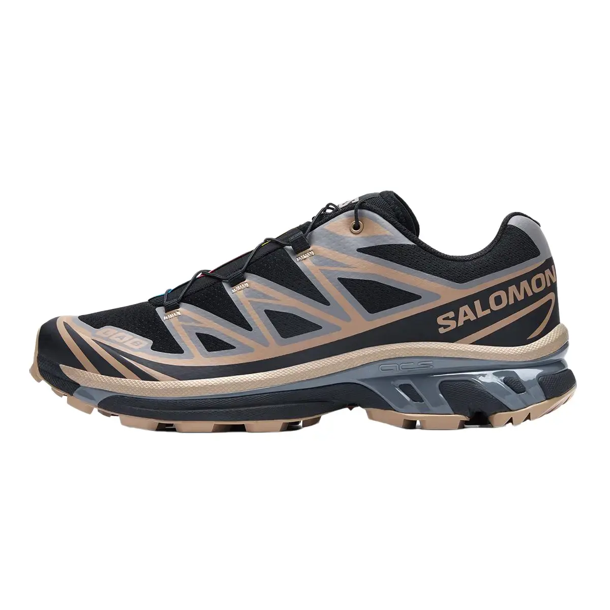 Men's Salomon XT-6 Trail Runners - Black Portabella, Male Shoe with Technical Design, Cushioned Sole, Mesh Upper, Responsive Cushioning for All Terrain Shoes, Outdoor Lifestyle