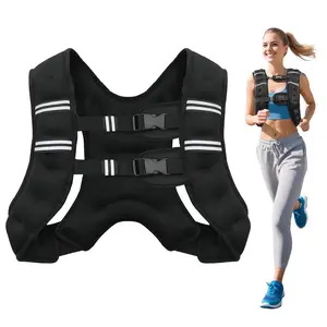 8 lb Adjustable Weighted Vest for Men & Women - Reflective Stripes & Black Mesh Pocket for Enhanced Strength Training and Running - Wolliwa