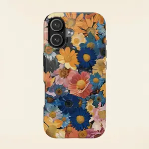 Floral Phone Case Flower Phone Case Tough Phone Case Daisy Phone Case iPhone 17 16 15 14 13 12 11 Pro Max Samsung Galaxy S25 24 23 22 21 Ultra Plus FE, Summer Gift for Her