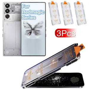 3Pcs For RedMagic 10/10s/9/9s/8/8s Pro Plus + Protective Screen Protector, 9h Hardness Anti-Scratch Tempered Glass Film, Dustproof & Fingerprint Support, Accessories