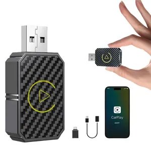 Mini Wireless CarPlay Adapter for Factory Wired Cars 2016+, Fast Bluetooth Connection, Plug & Play for iPhone & Android Auto, Stable Data Transfer, Compact Size