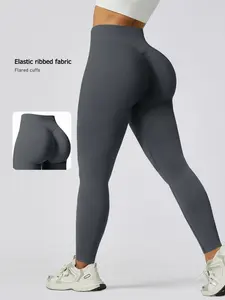 Women's high-waisted butt-lifting solid yoga leggings, versatile and slim. Perfect for high-intensity gym training, yoga and Pilates. Sweat-wicking, quick-drying, high-elastic, hip-lifting and shaping sports tights.