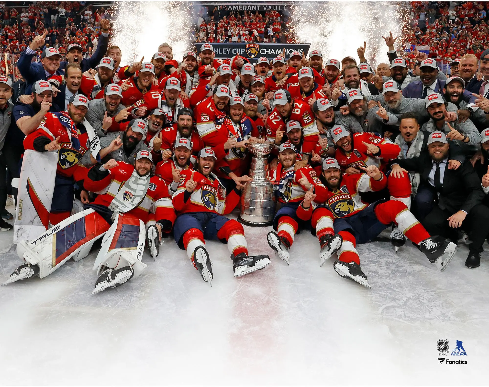 Florida Panthers Unsigned 2024 Stanley Cup Champions Team Celebration Photograph