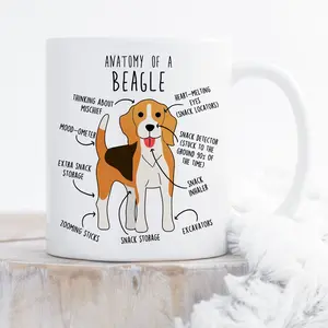 Beagle Coffee Mug, Cute Tri Color Beagle Gift, Dog Lover, Funny Gift for Her, Him, Beagle Mom, Beagle Dad, Dog Cup