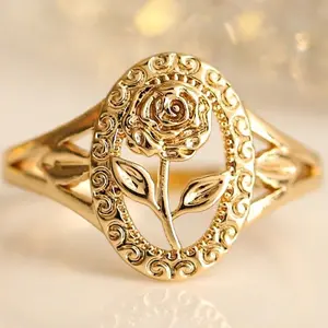 Elegant 14k rose gold plated ring, suitable for daily wear, wedding, engagement, party jewelry gift for women valentine's day