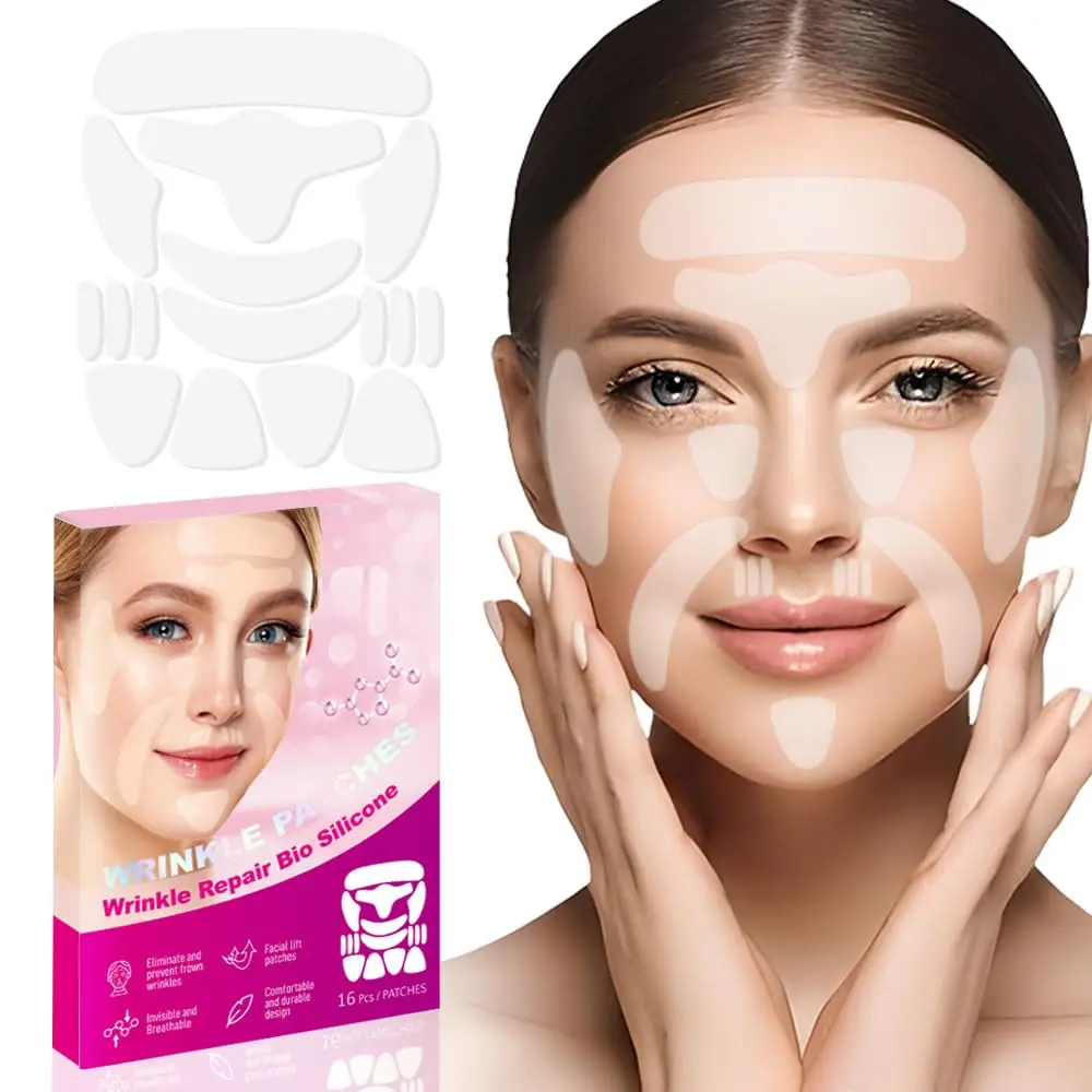 Silicone Wrinkle Patches, 12 Pcs Anti-Aging & Hydrating Face Tape for Smoothing Fine Lines, Waterproof & Hypoallergenic Overnight Strips for All Skin Types, Unscented, Hydrate, Moisture, Formaldehyde Free, Long Lasting, Nighttime, Sensitive, Undereye Care