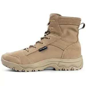 2025 New Stylish Men's Boots, Tactical Boots, Lightweight, Breathable And Durable, Outdoor Work Boots, Combat Boots, Jungle Boots, Non-Slip Boots, Hiking Boots, High-Top Boots (Khaki)