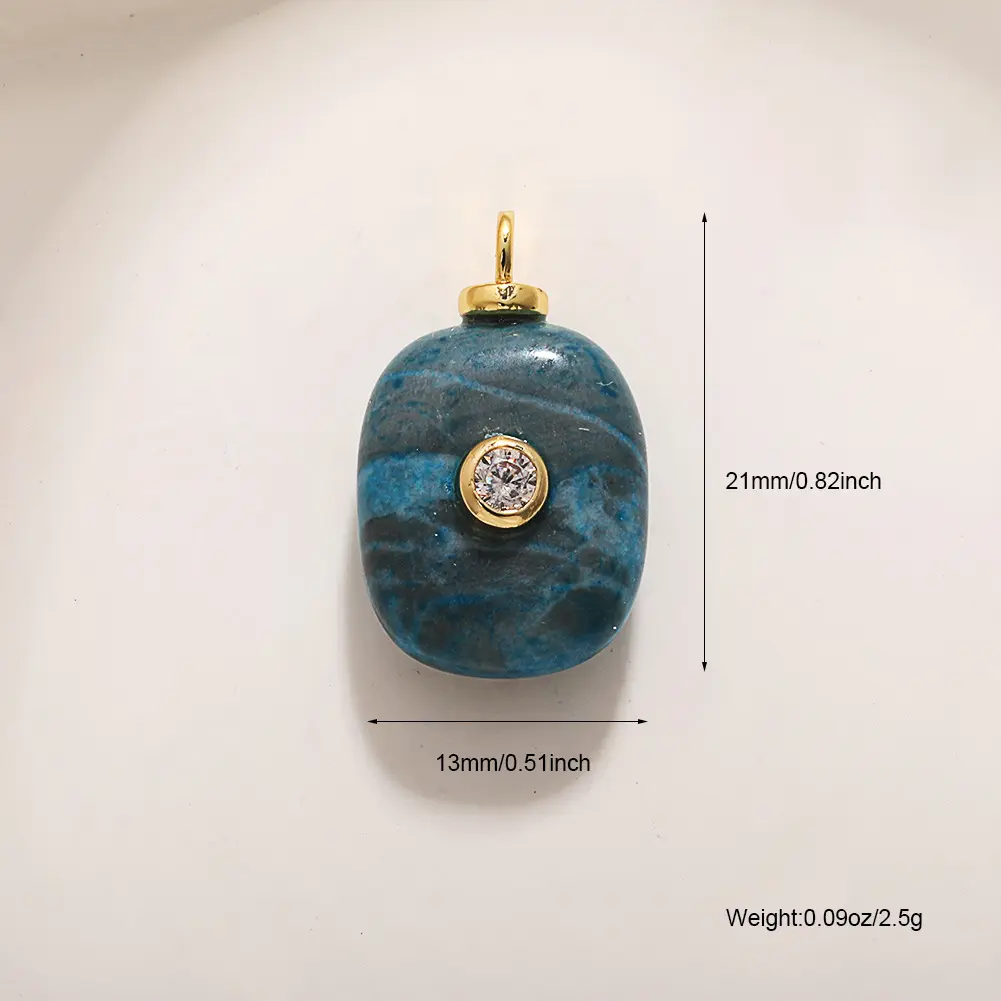 A671 Diamond inlaid Blue Agate