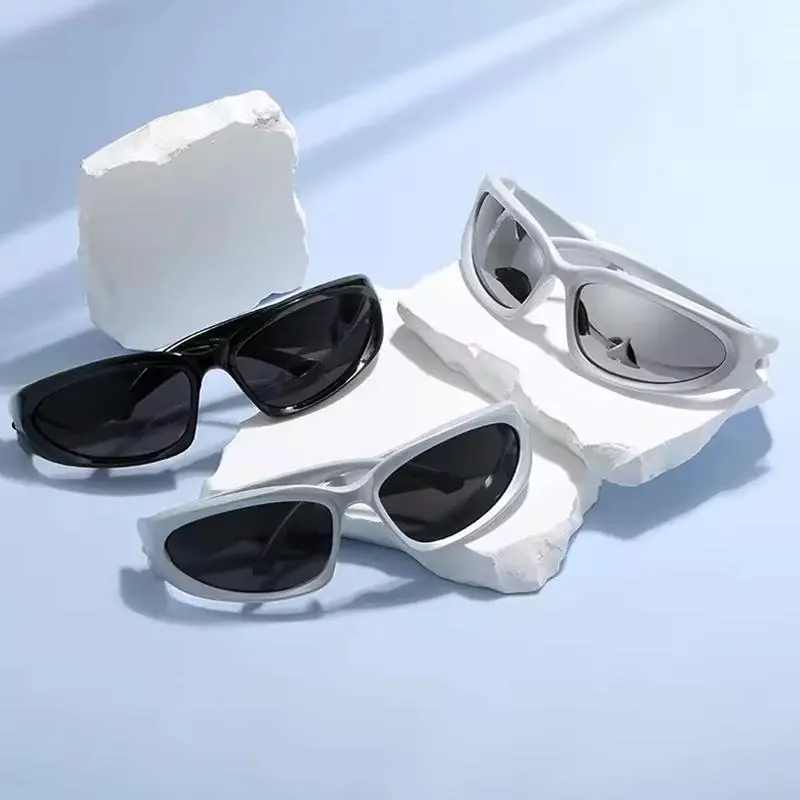 3 Pcs Fashionable Y2K Square Sunglasses for Men & Women, High-End UV400 Protection Eyewear, Trendy Bicycle Glasses for Outdoor Hiking, Travel, and Daily Wear