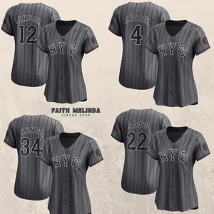Women's New York Francisco LindorAlvarezSengaSoto 2026 Gray Limited Edition Sewn Shirt