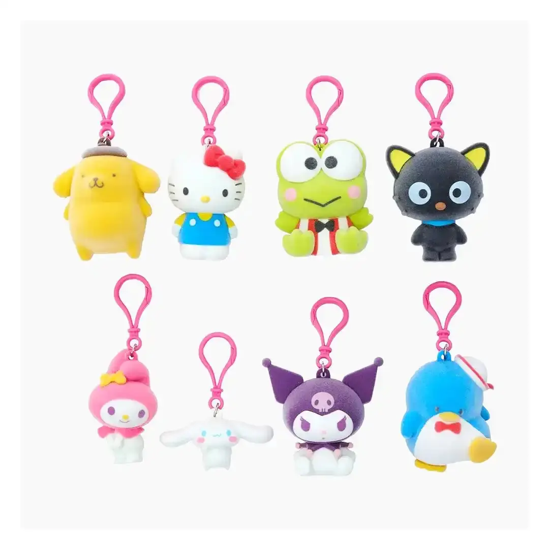 Sanrio Hello Kitty & Friends Jumbo Flocked Hanger Bag Clip Blind Box - Trendy Charm Accessory, Collectible Bag Accessories Charms, Purse Add-On, Trendy Bag Charms