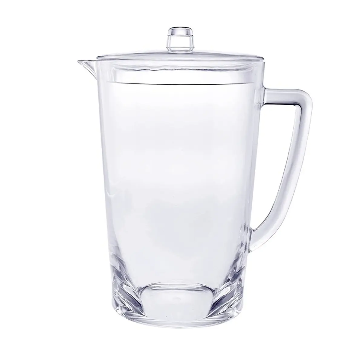HomeRoots 2.75 qt. Acrylic Pitcher with Lid - Sturdy, Heavy-Duty, Stylish, Dishwasher-Safe, BPA-Free, Durable, Heat-Resistant Serving Drinkware (10.24" h x 8.66" w x 8.66" d, 1.45 lbs) for Dining Room, Deck Use; Traditional-Modern Kitchen Jug
