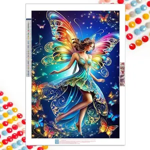 Butterfly Fairy Pattern DIY Diamond Arts Colorful Painting Kit without Frame, DIY 5D Diamond Arts Colorful Painting Kit, Wall Art Decor for Home