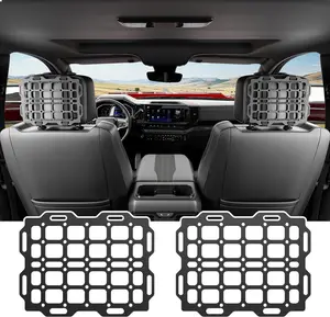 2PCS Headrest Organizer Molle Panel Compatible with Car Universal Gadget Holder Tactical Seat Back Organizer Replacement for Universal Vehicle Accessories