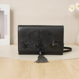 Pre-owned Yves Saint Laurent Leather Shoulder Bags Saint Laurent Kate Tassel Chain Bag DS062584 A120