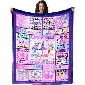 1pc Dance blanket, dance concert, ballerina blanket, dancer gift blanket, flannel throw blanket for girls, ladies, teenagers, adults