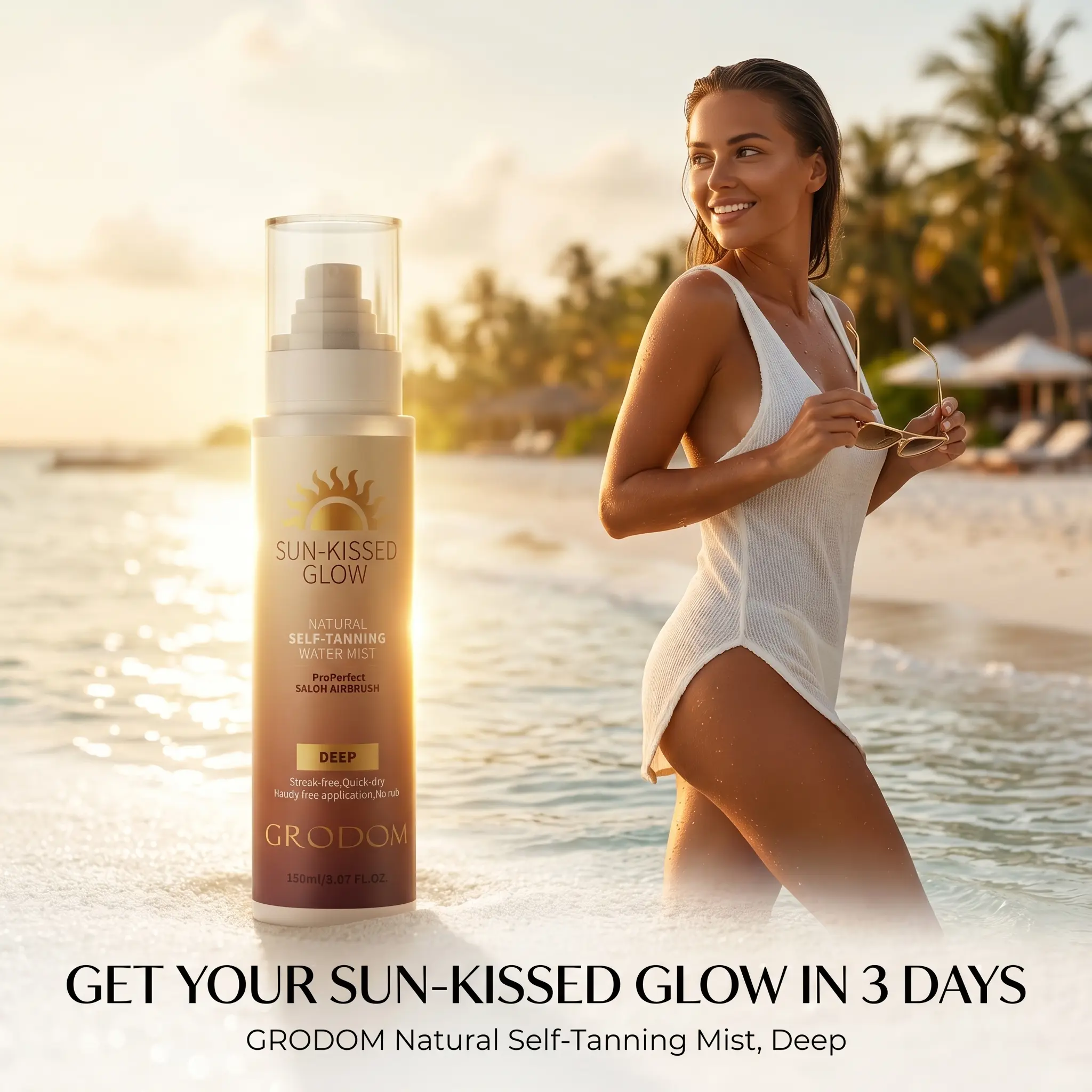 【Summer Deals】Self Tanning Mist for Body,Non-Sticky, Streak-Free, Paraben & Phthalate Free, Lightweight, Cruelty-Free, Vegan Sunless Tanner For All Skin Types Flesh Scent: No Fake Tan Smell - Hydrating Mist For A Gradual Tan,TikTokShopDealsforYouDays