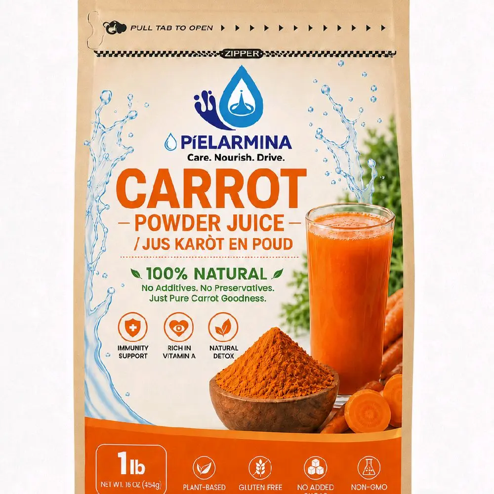 Instant Carrot Powder Drink - Gluten-Free, Easy-to-Mix Powdered Beverage, Non-Carbonated Vegetable Juice (Jus Carotte en Poudre, Jis Karot en Poudre, Jugo de Zanahoria en Polvo)