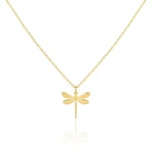 18K Gold Plated Dragonfly Pendant Necklace