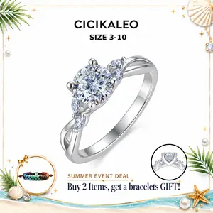 CICIKALEO 1-2CT 81-Facet Cut Moissanite Ring for Women D VVS1 Lab-Created Hypoallergenic Wedding Engagement Anniversary Gift Fine Jewelry Formerly CICI GEMS #Summervibes