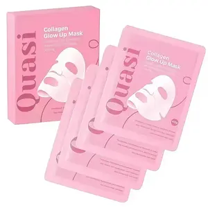 Quasi Collagen Glow Up Mask 2.0 - Firming & Hydrating Face Mask for Wrinkle Reduction & Pore Minimization - Achieve Glass Skin in 2 Hours