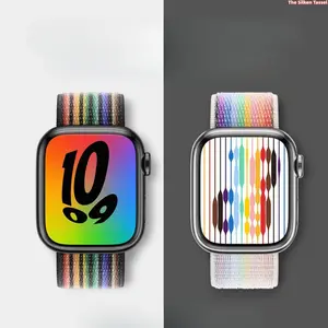 Rainbow Style Nylon Loop Watch Band, Adjustable Sport Replacement Wrist Strap 38/40/41/42/44/45/46/49mm For Outdoor Daily Activities Compatible with Apple Watch All Series S10 S11 SE Ultra (No Watch) stylish Smartwatch Accessories Wearable