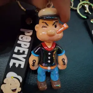 Poppy Keychain - Figurine with Orange Beard, Blue Shirt, and Iron Sentry Outfit, Includes Keyring Attachment