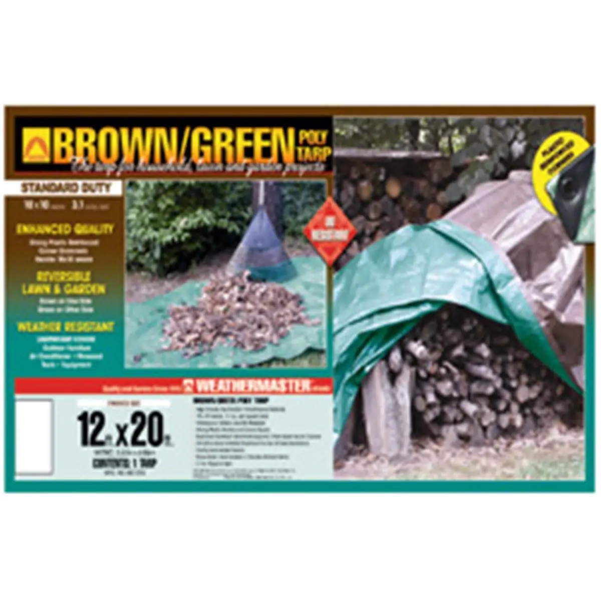 Dize BG1220D 12 x 20 ft. Brown & Green Poly Tarp